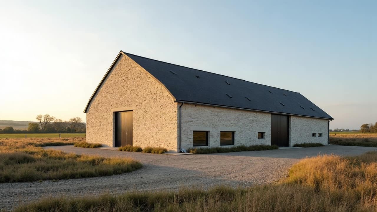 Toiture fibrociment d'un hangar viticole : caler hors vendanges