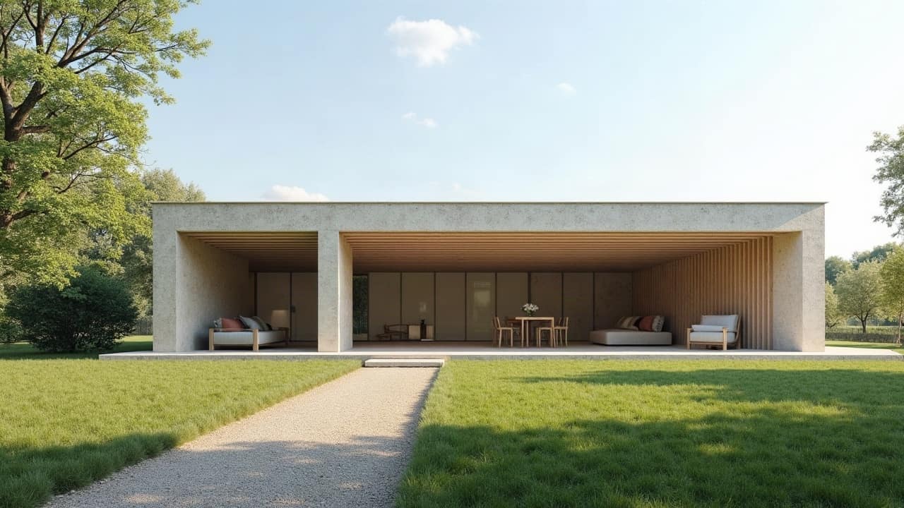 Pavillon de la couronne rémoise avec toiture neuve et abords dégagés, jardin propre, aucune personne visible