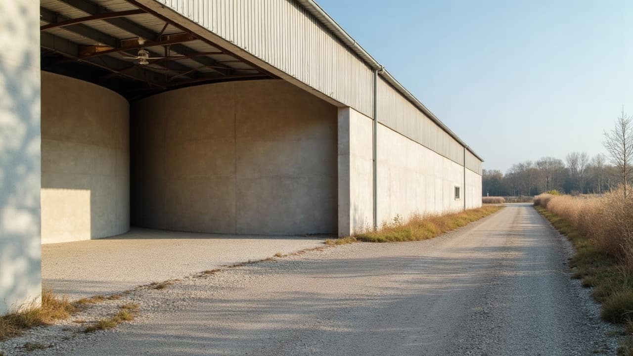 Sas de confinement en polyane propre à l'entrée d'une pièce de sol amianté en cours de traitement, tuyau de ventilation visible, aucune personne visible